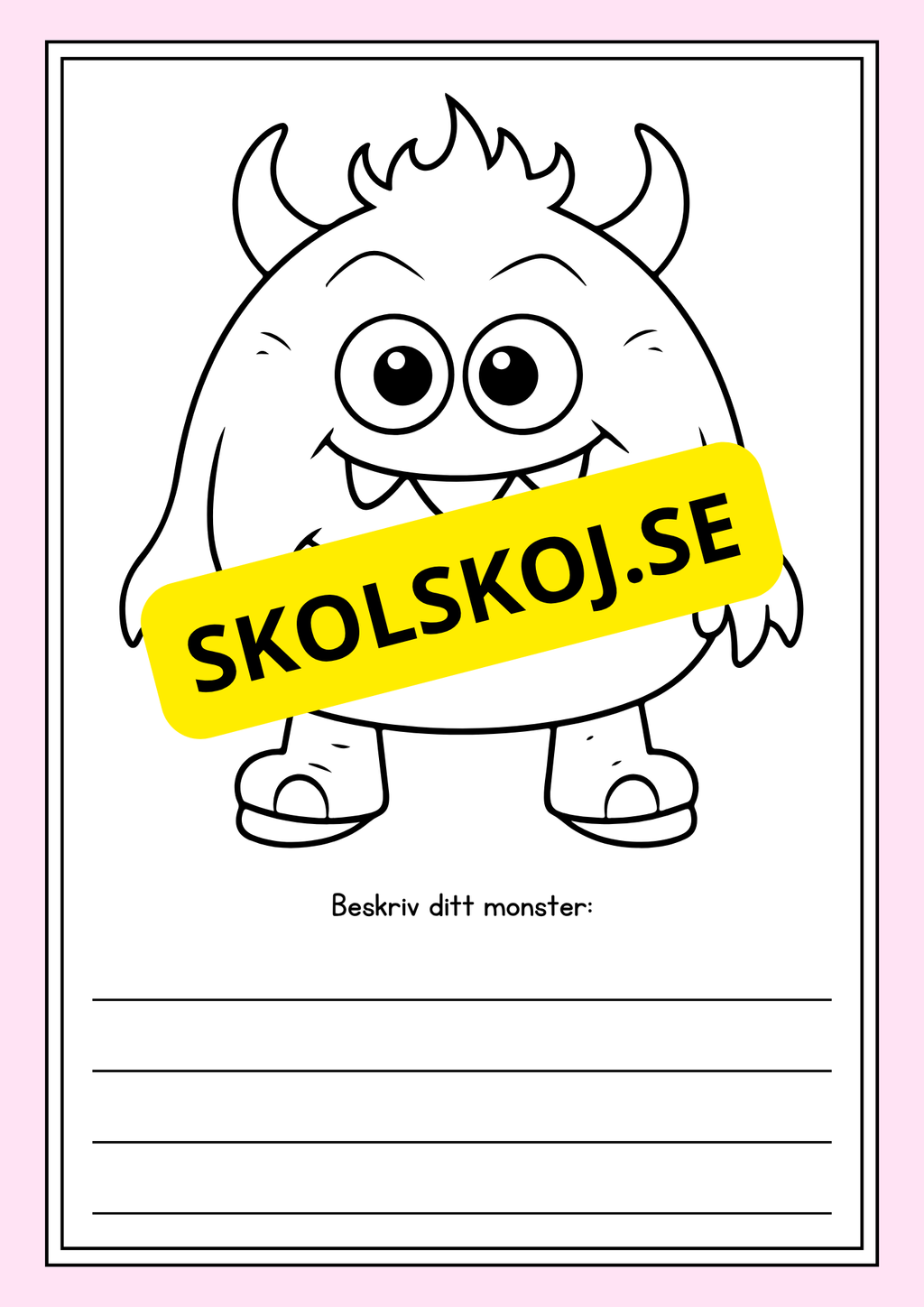 Mina monster - Beskriv ditt monster