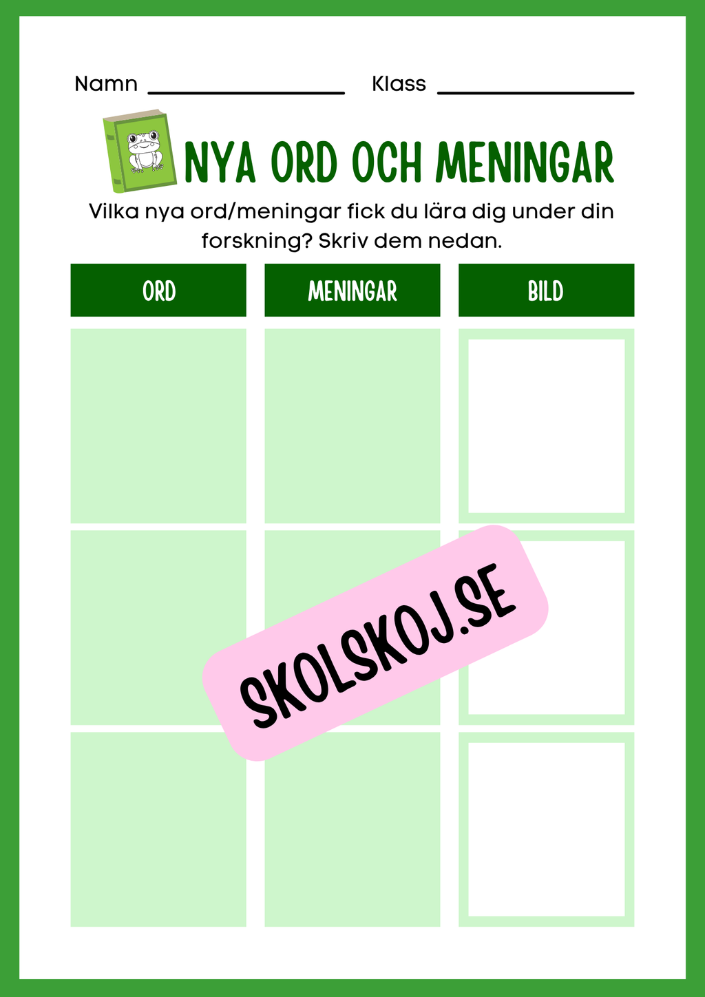 Min forskningsbok om grodor