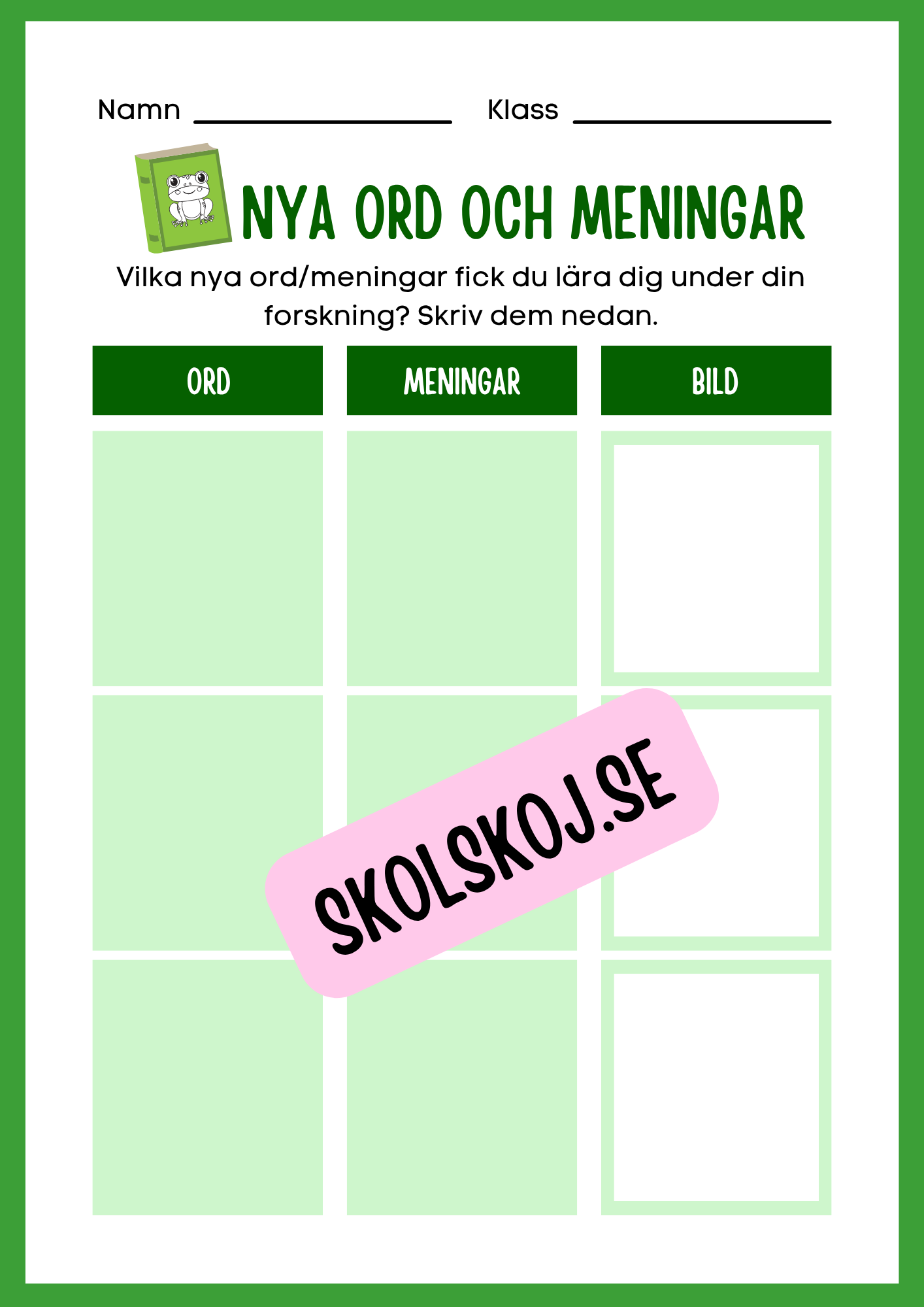 Min forskningsbok om grodor