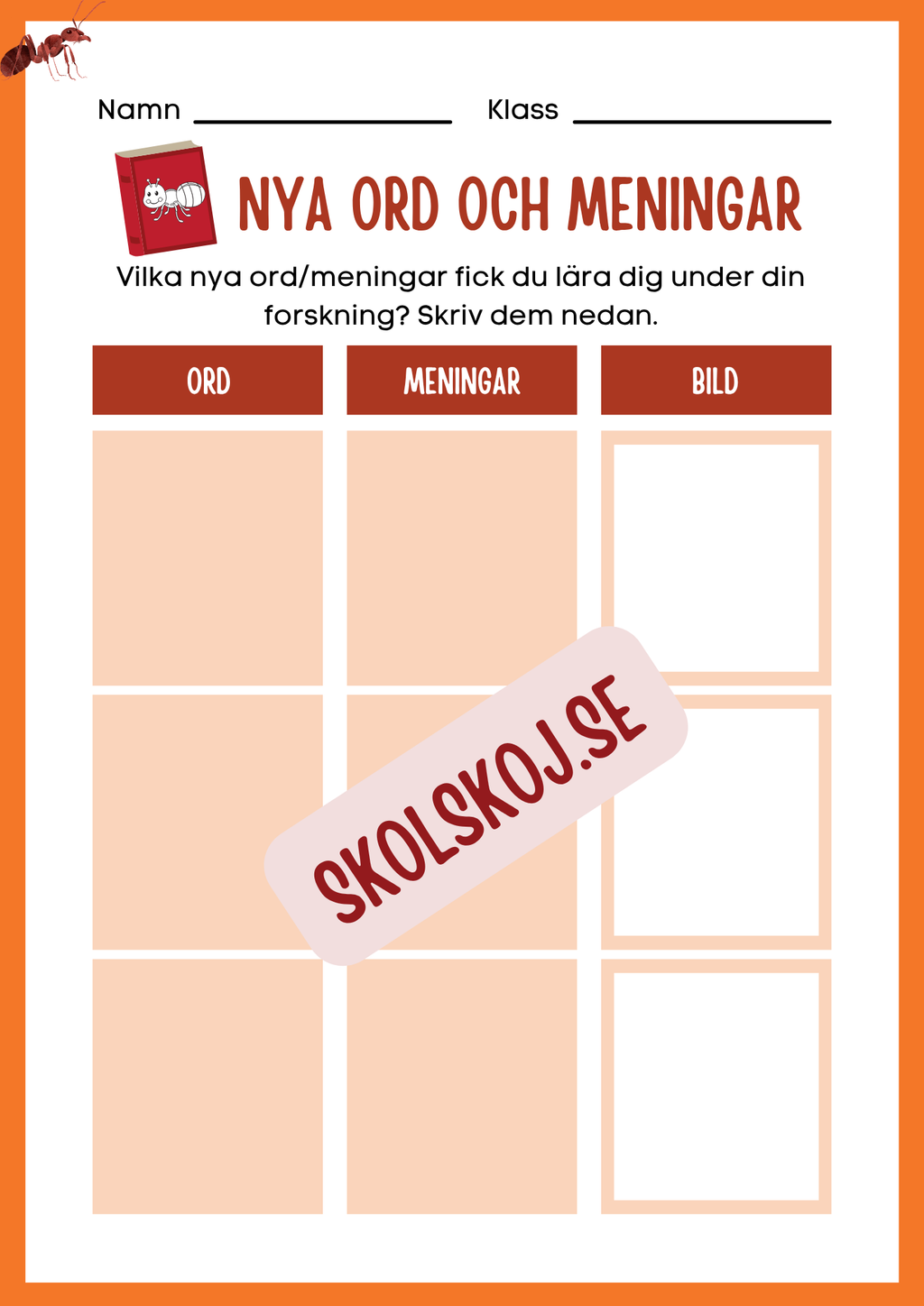 Min forskningsbok om myror