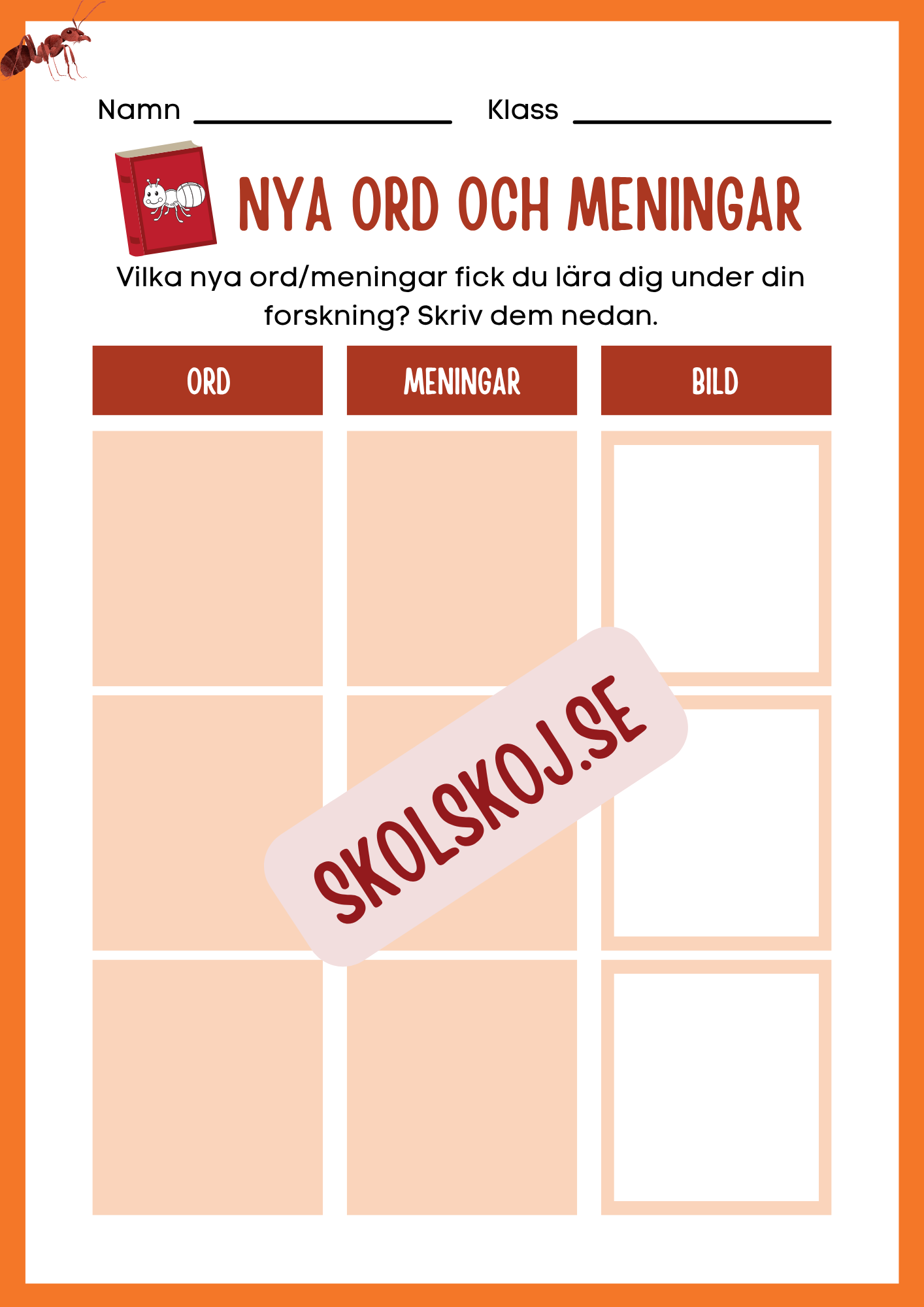 Min forskningsbok om myror