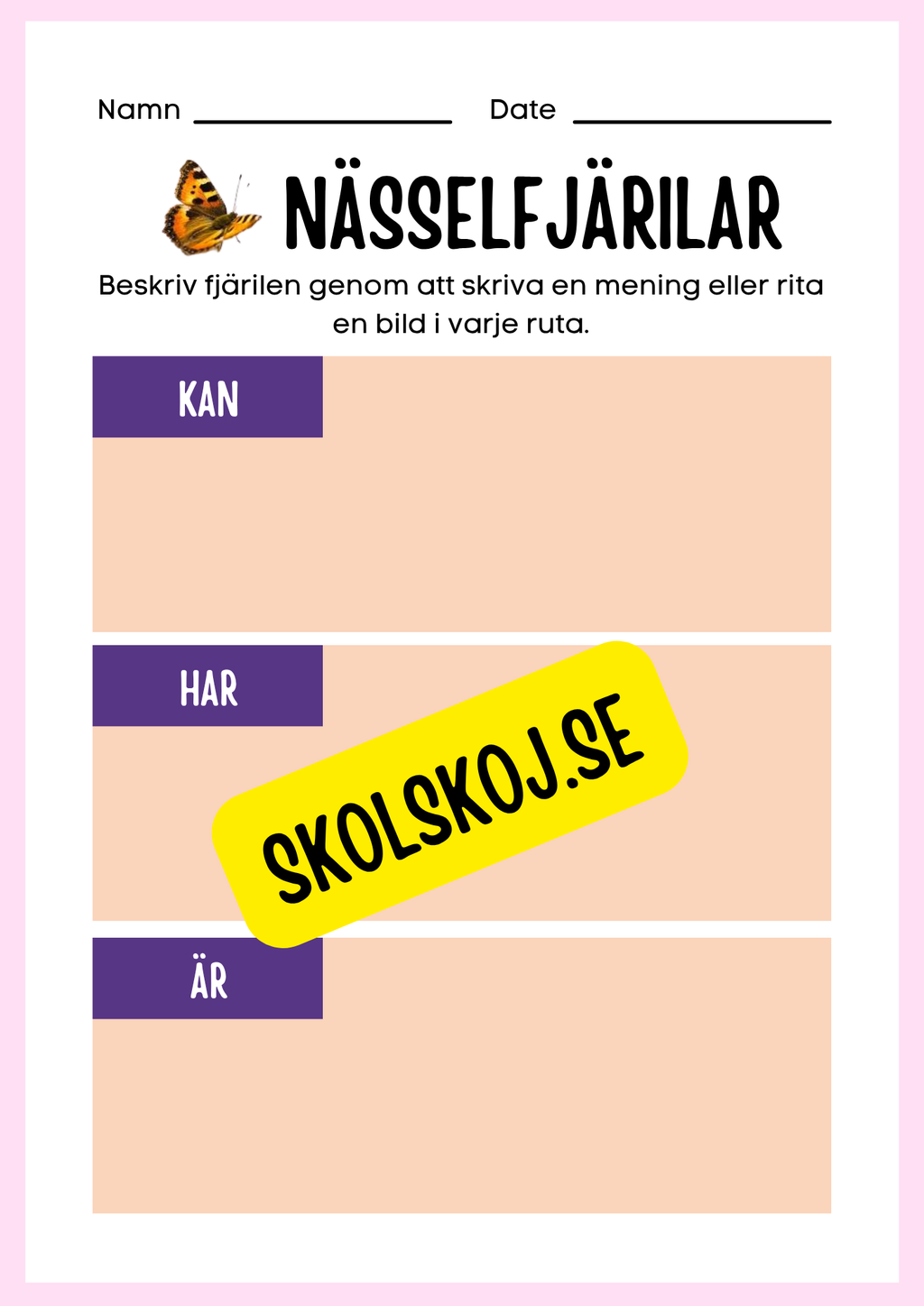 Min forskningsbok om nässelfjärilar