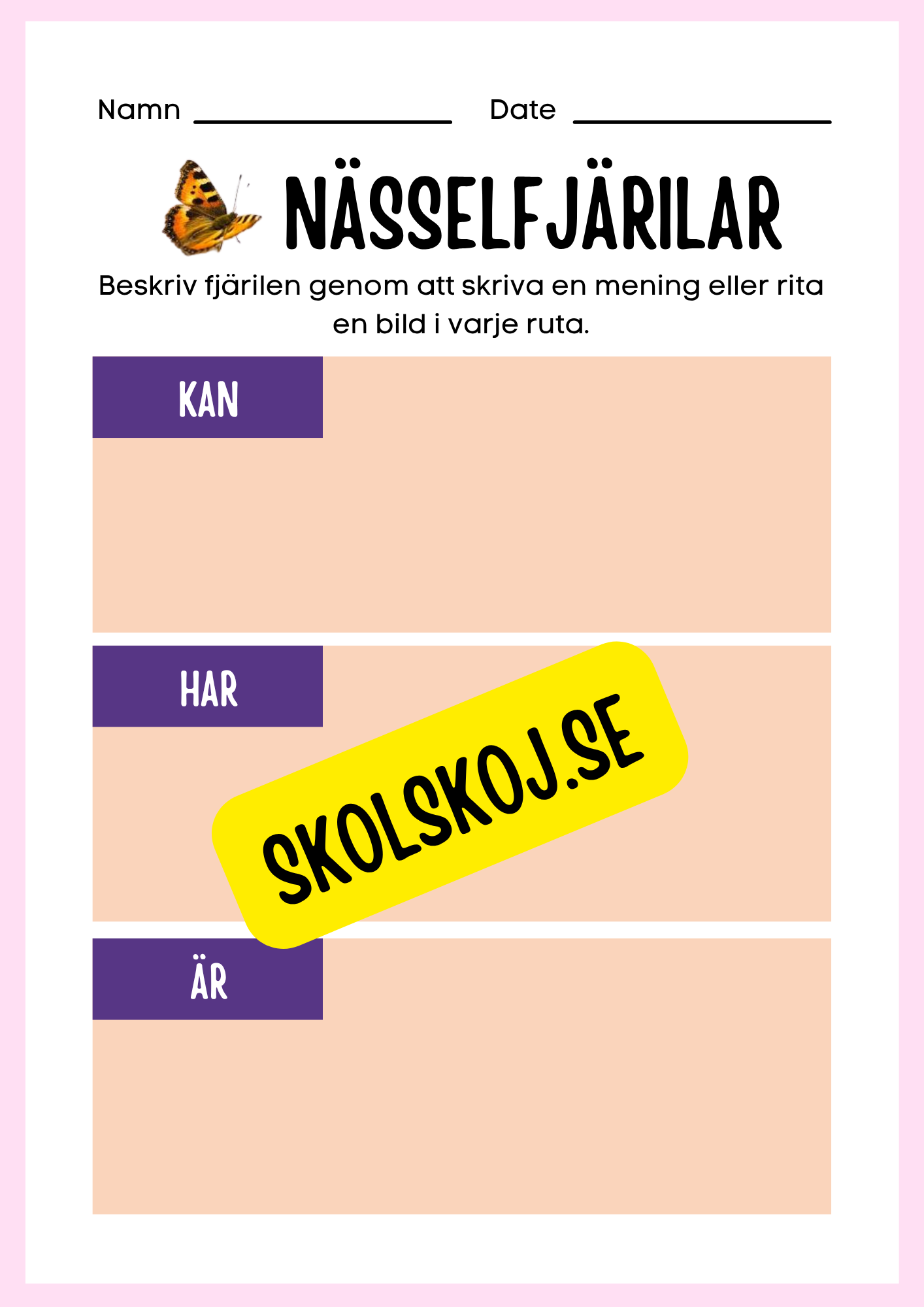 Min forskningsbok om nässelfjärilar