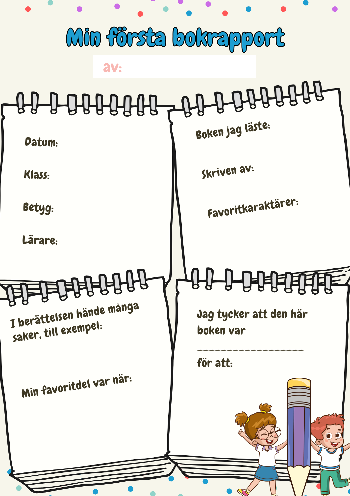 Min första bokrapport