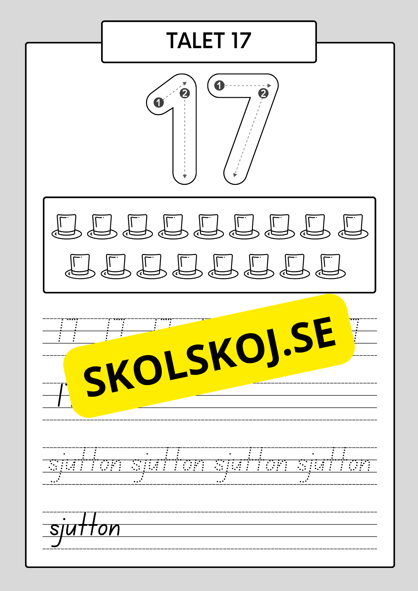 Min sifferbok 1 - 20
