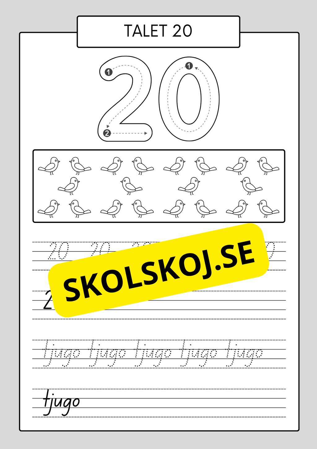 Min sifferbok 1 - 20