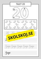 Min sifferbok 1 - 20