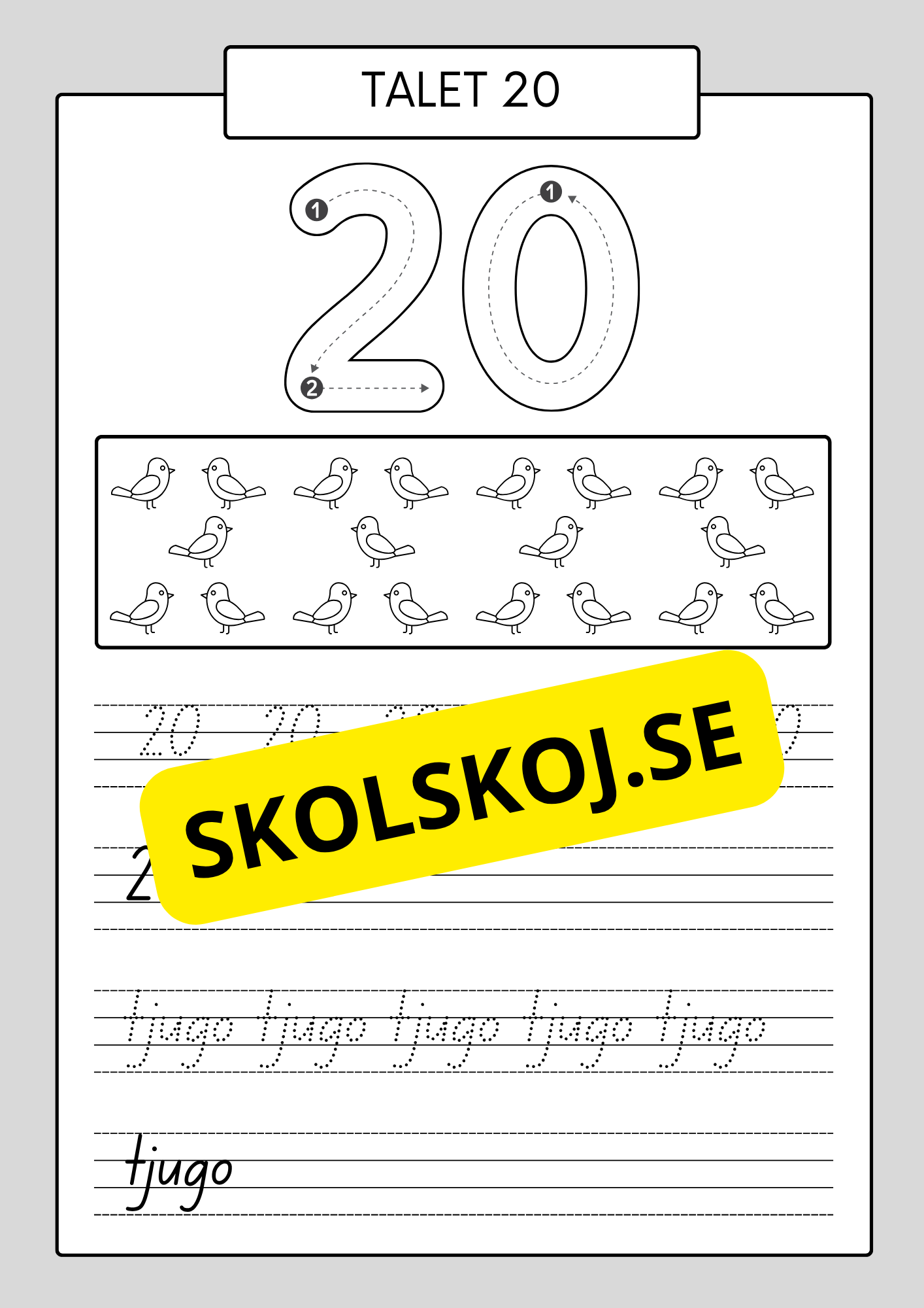Min sifferbok 1 - 20