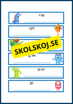 Monster-matte - Öva på positionssystemet