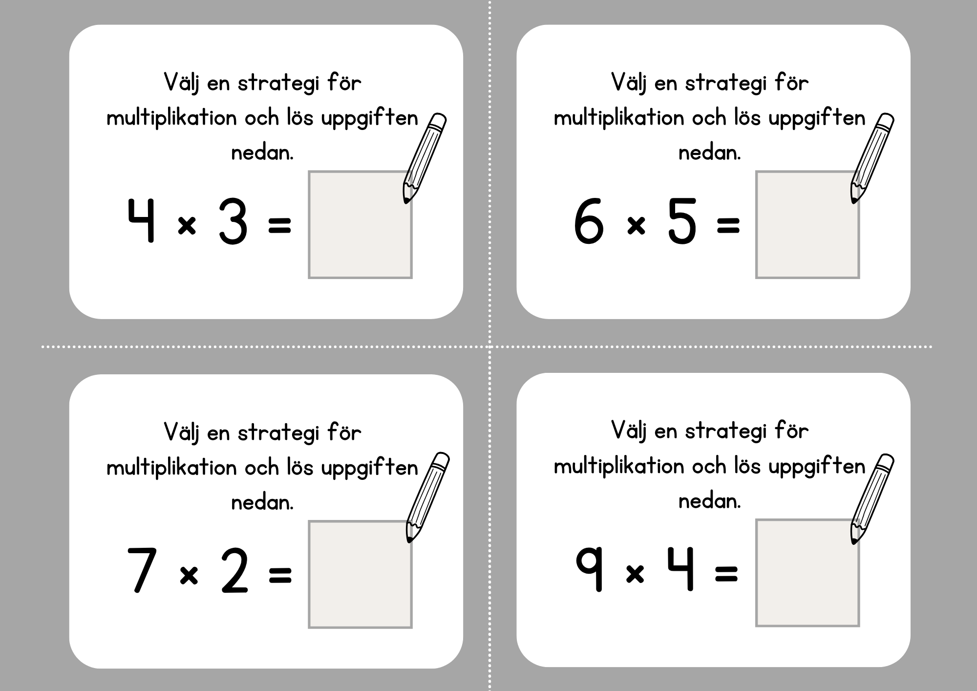 Multiplikation och division - Flashkort (40 st)