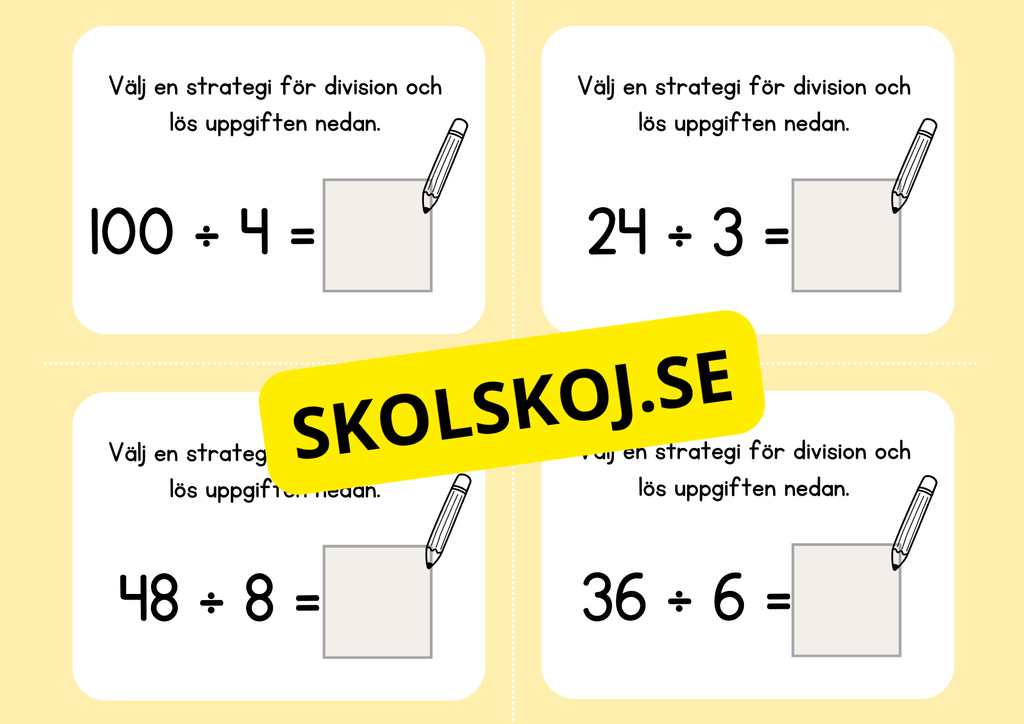 Multiplikation och division - Flashkort (40 st)