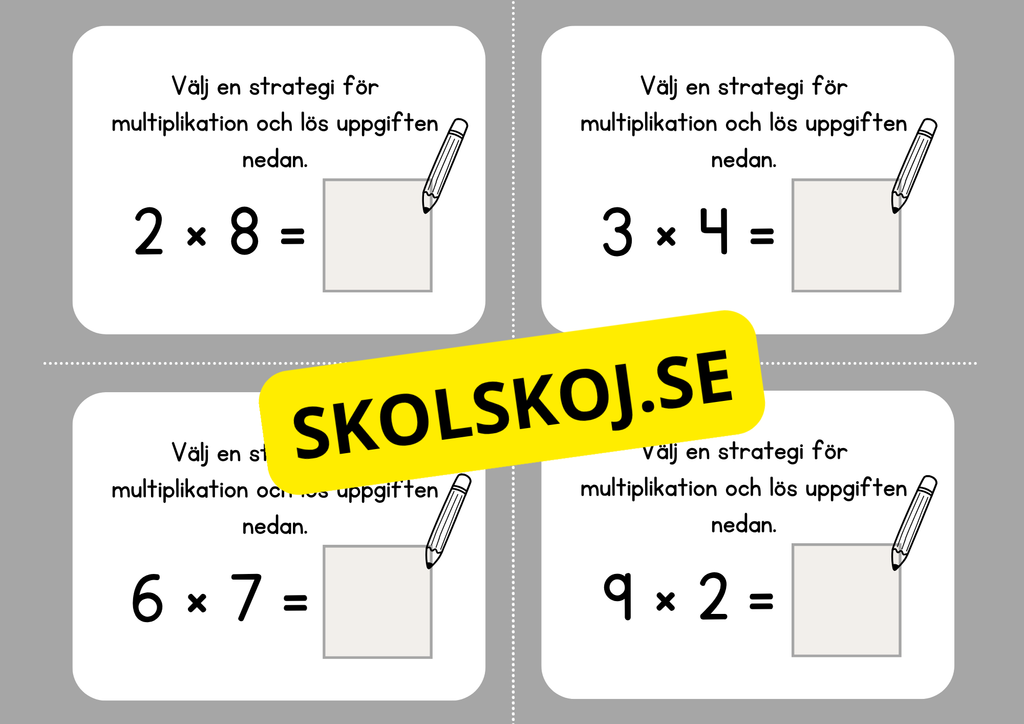 Multiplikation och division - Flashkort (40 st)