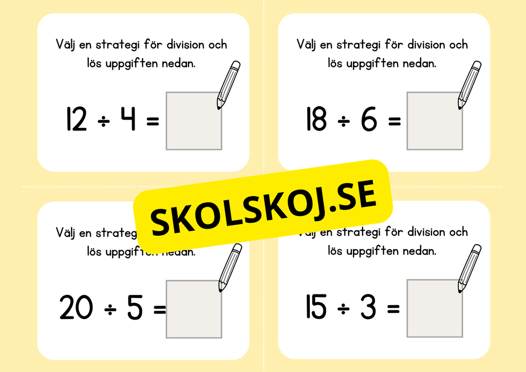Multiplikation och division - Flashkort (40 st)