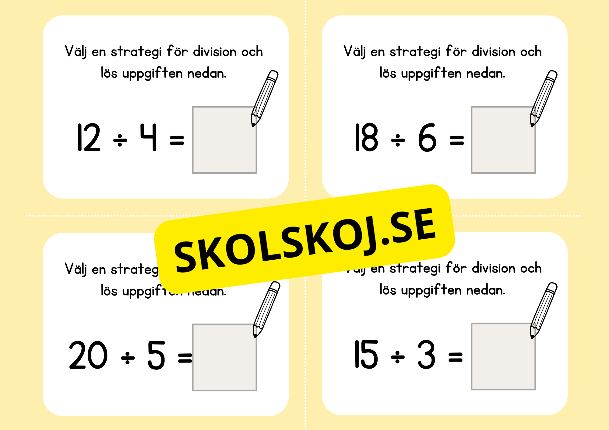 Multiplikation och division - Flashkort (40 st)