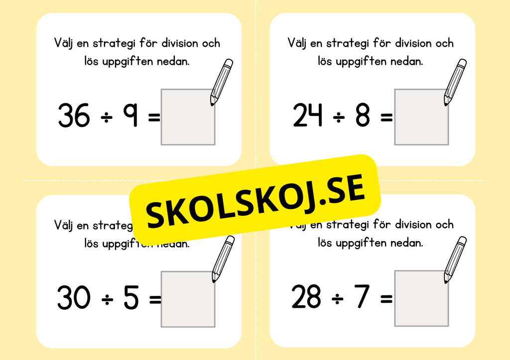 Multiplikation och division - Flashkort (40 st)