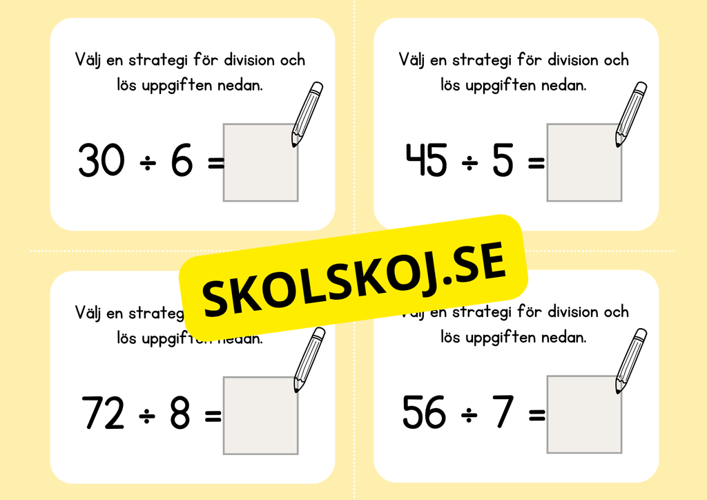 Multiplikation och division - Flashkort (40 st)