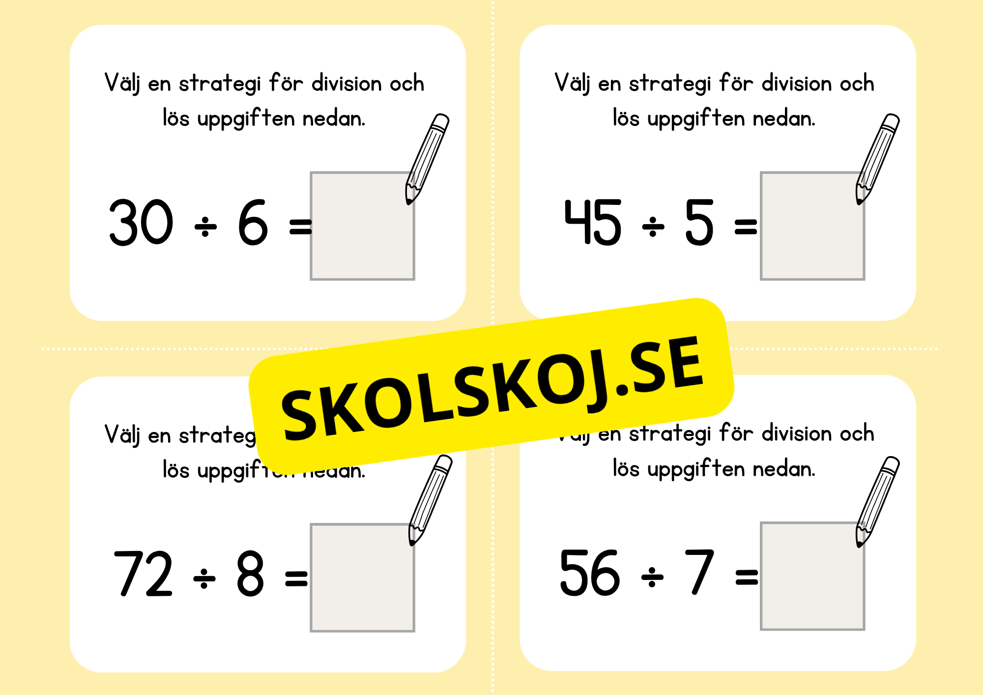 Multiplikation och division - Flashkort (40 st)