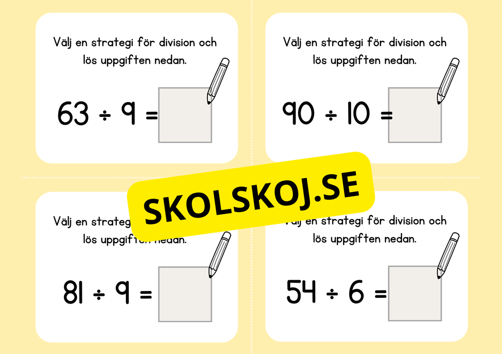 Multiplikation och division - Flashkort (40 st)