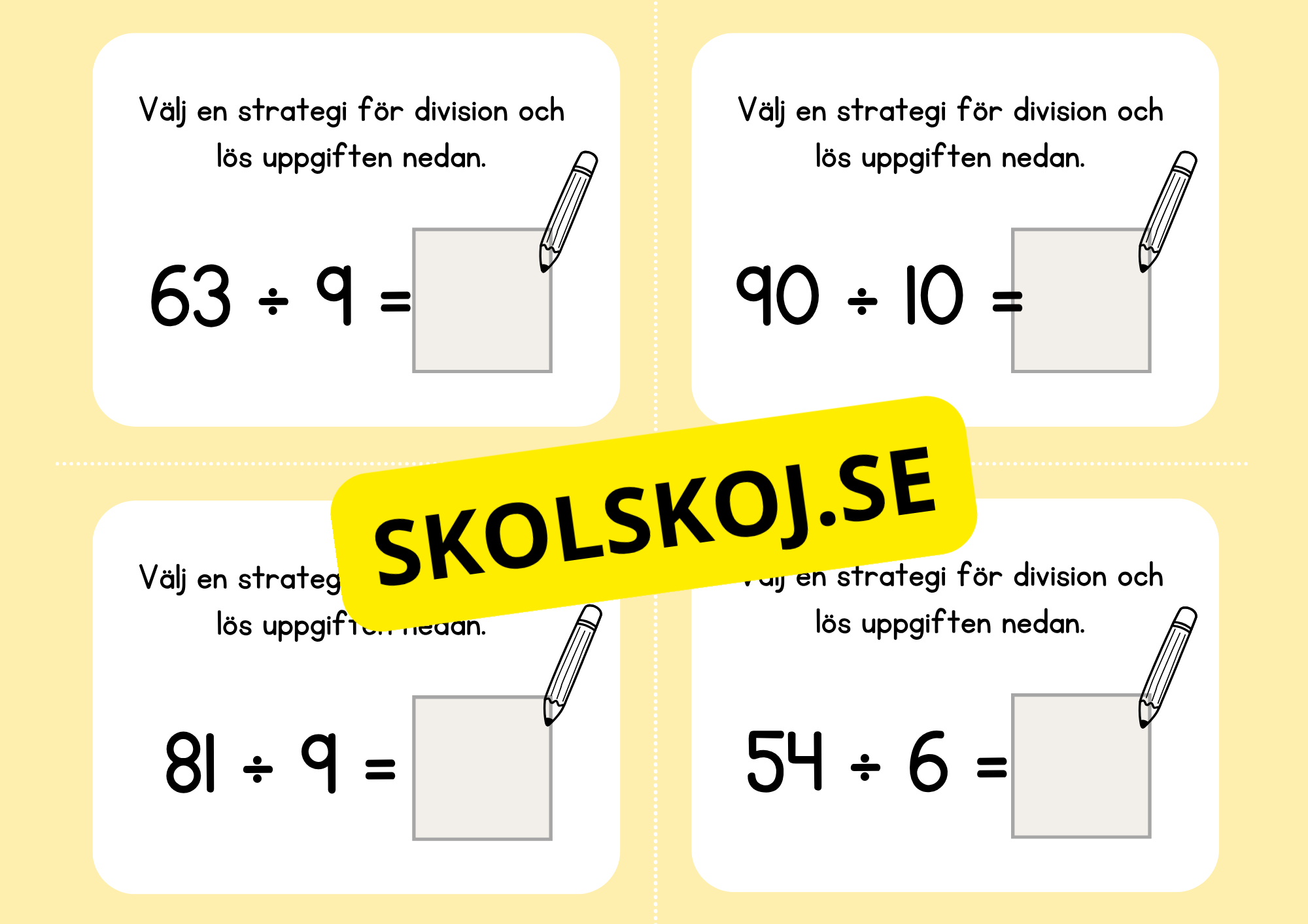 Multiplikation och division - Flashkort (40 st)