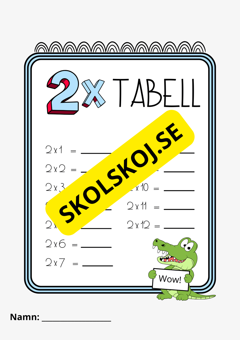 Multiplikationstabellen - Häfte