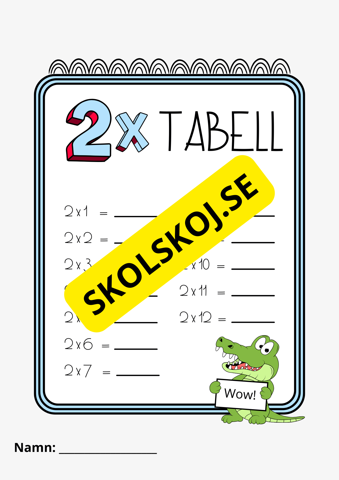 Multiplikationstabellen - Häfte