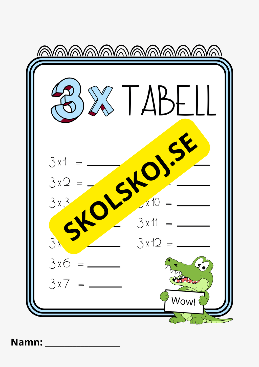 Multiplikationstabellen - Häfte