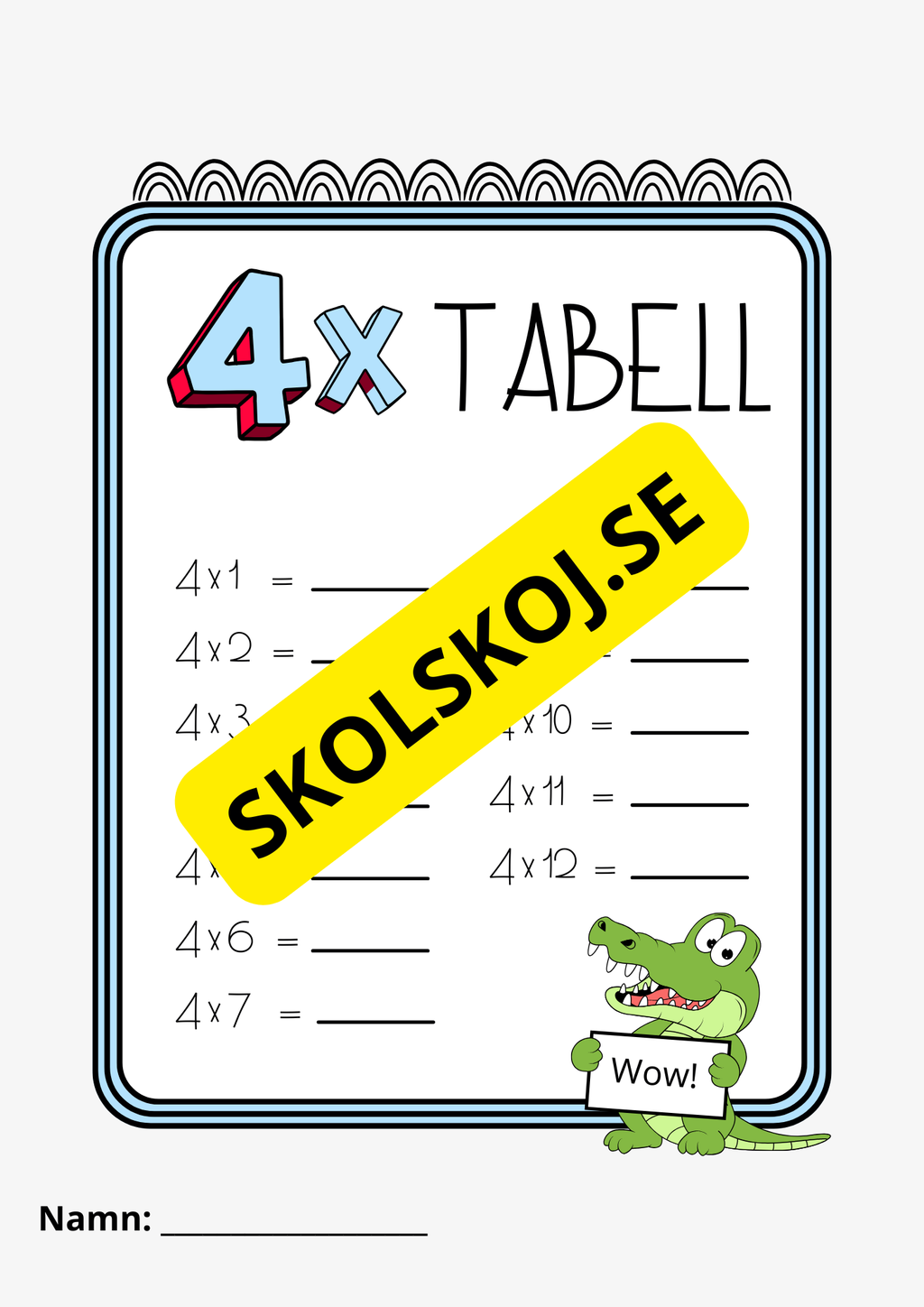 Multiplikationstabellen - Häfte