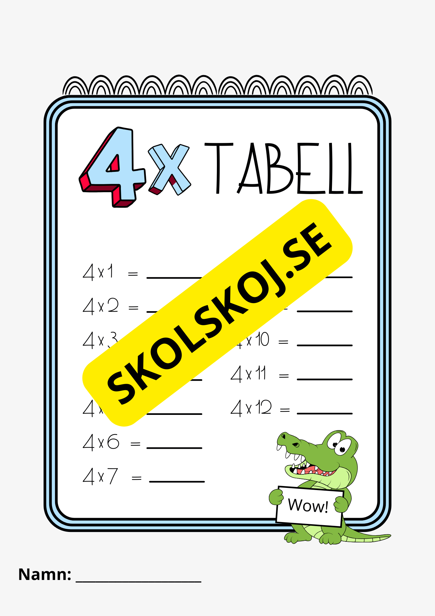 Multiplikationstabellen - Häfte