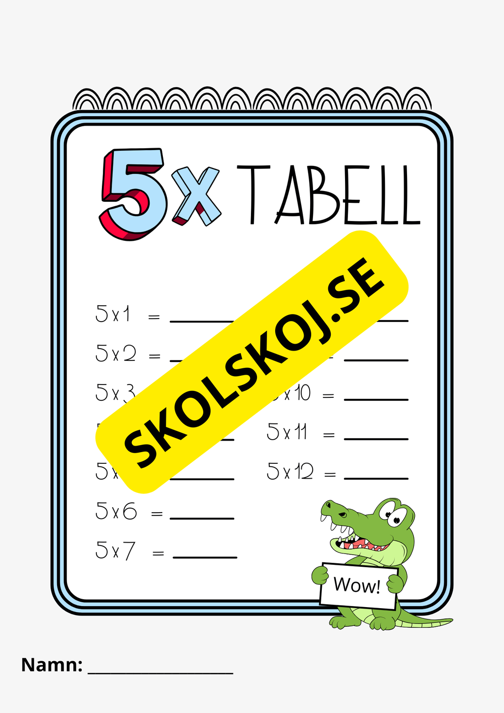 Multiplikationstabellen - Häfte