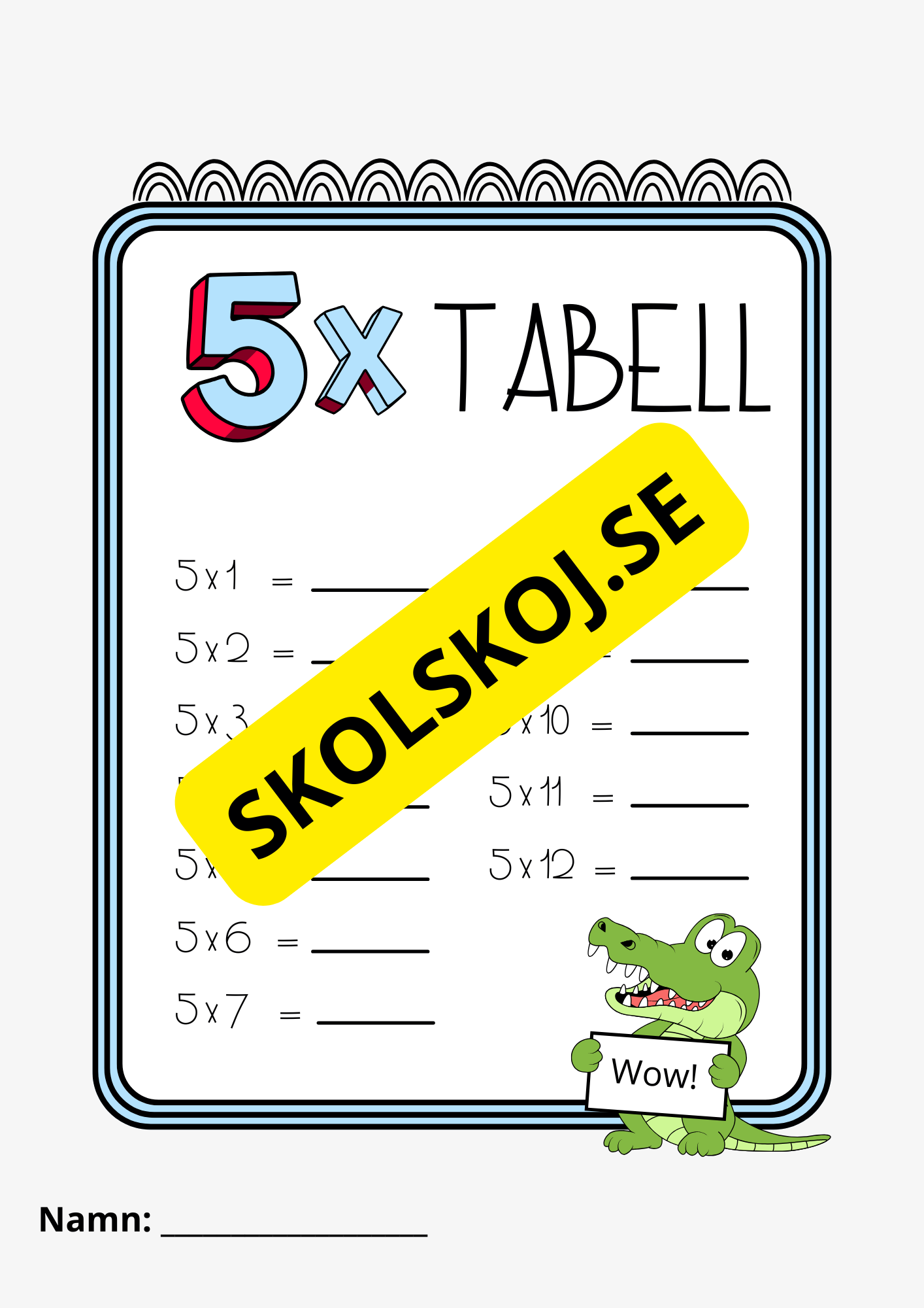 Multiplikationstabellen - Häfte