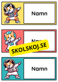 Namnlappar - Små astronauter (Redigerbara)