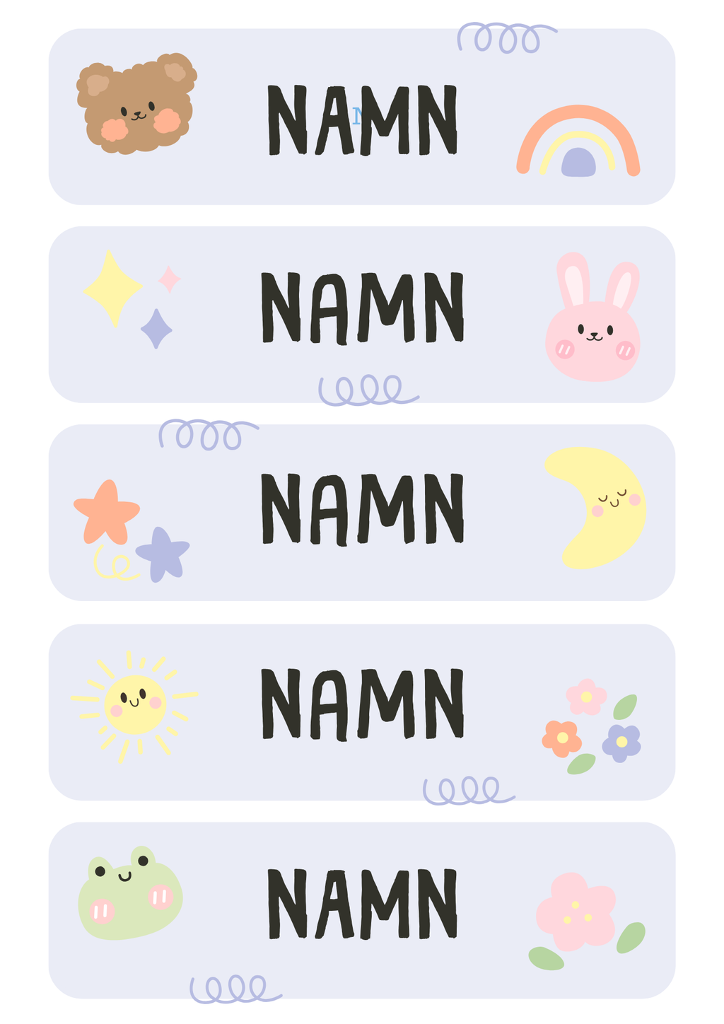 Namnlappar - Redigerbara powerpoint