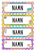 Namnlappar - Pastellfärger (Powerpoint)