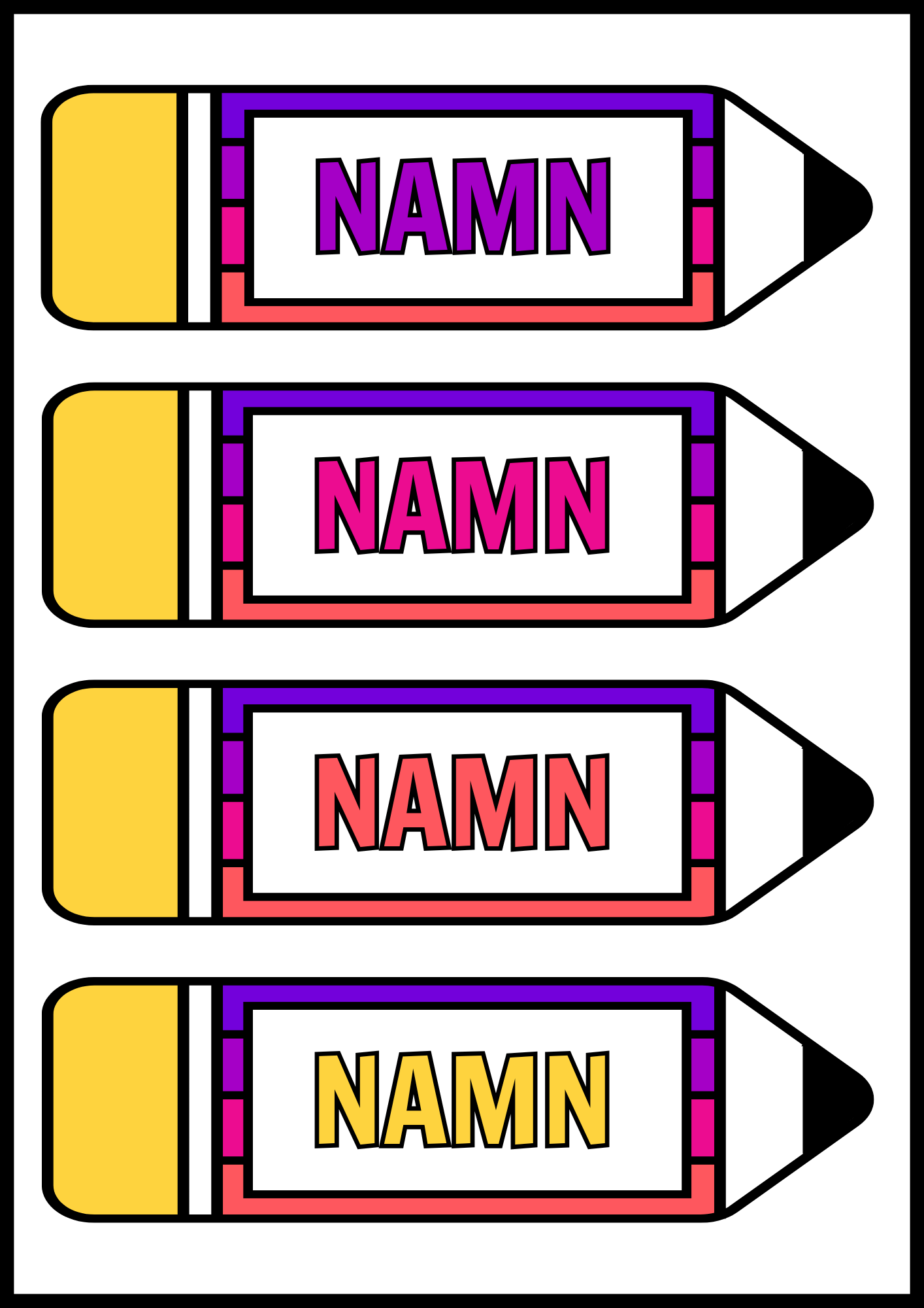Namnlappar redigerbara Powerpoint