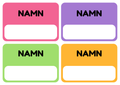 Namnskyltar - Redigerbara Powerpoint - A5 storlek