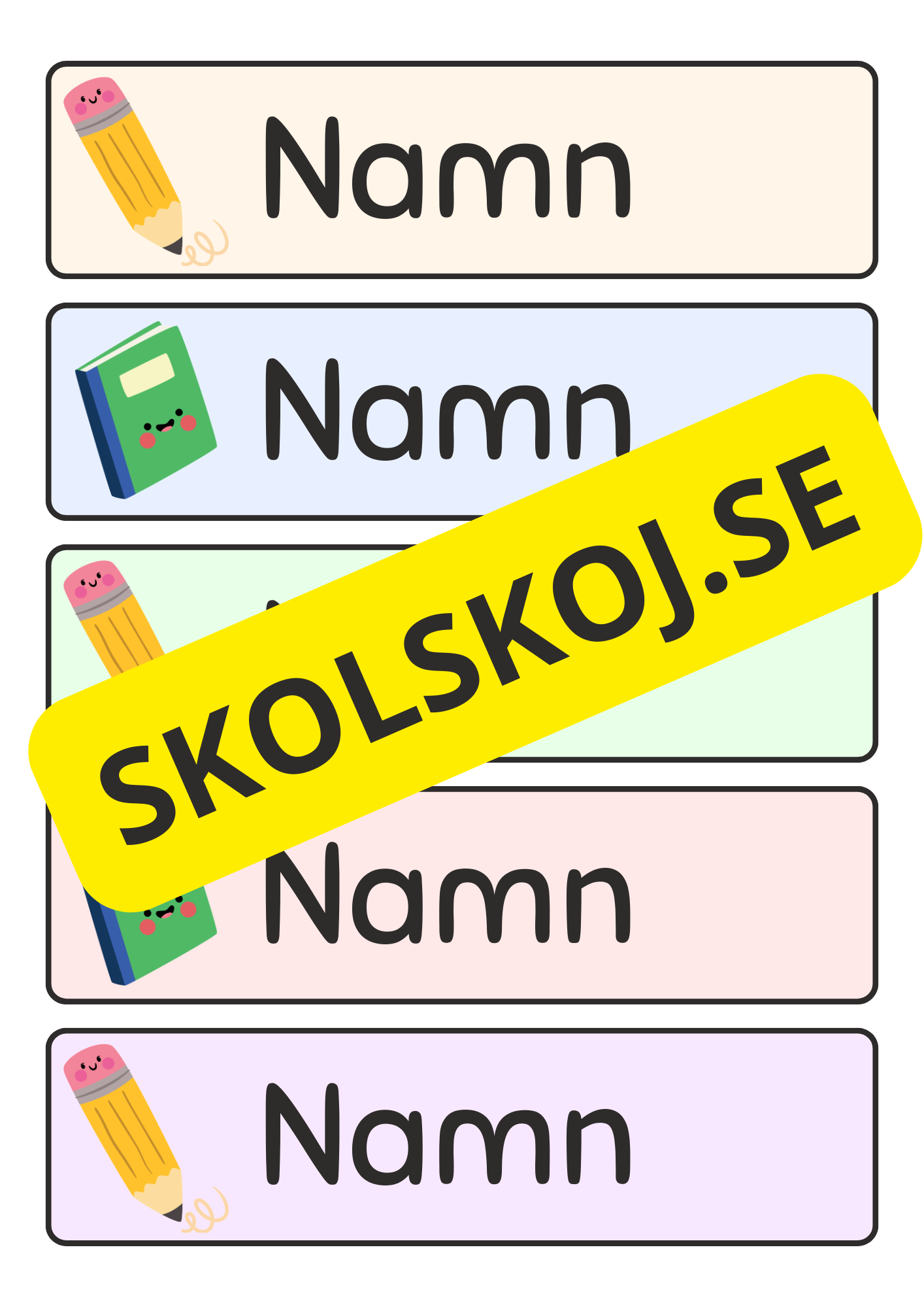 Namnskyltar - Redigerbara i PowerPoint