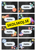 Redigerbara namnskyltar - Rymden - Powerpoint
