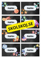 Redigerbara namnskyltar - Rymden - Powerpoint