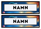 Namnskyltar - Rymden - Redigerbara - Powerpoint