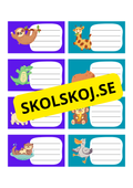 Namnskyltar - Söta djur - Redigerbara - Powerpoint