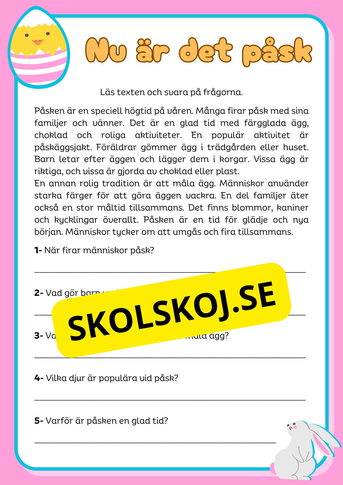 Nu är det påsk - Blandade uppgifter