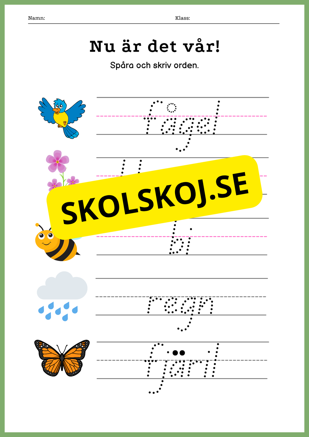 Nu är det vår - Blandade uppgifter