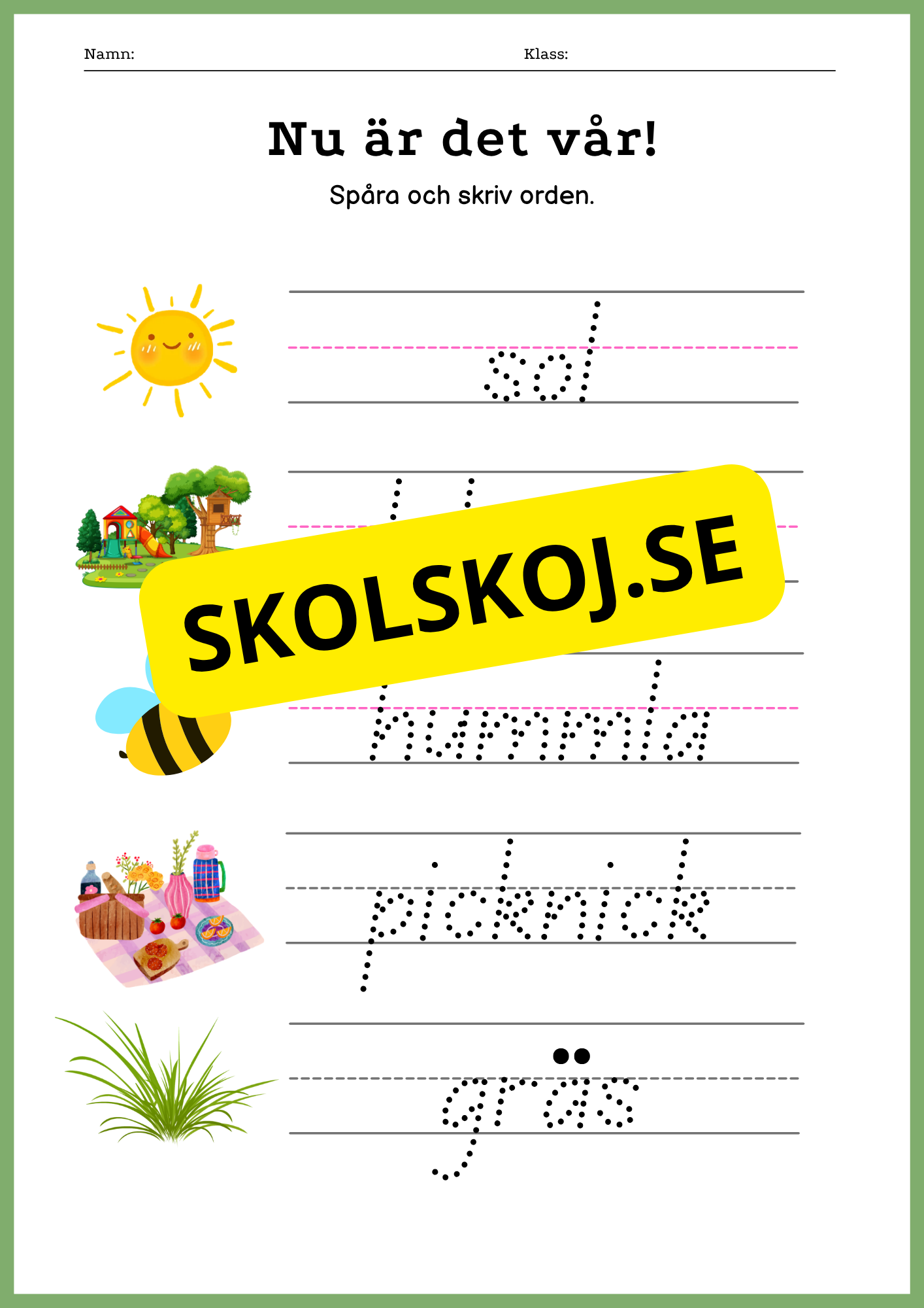Nu är det vår - Blandade uppgifter