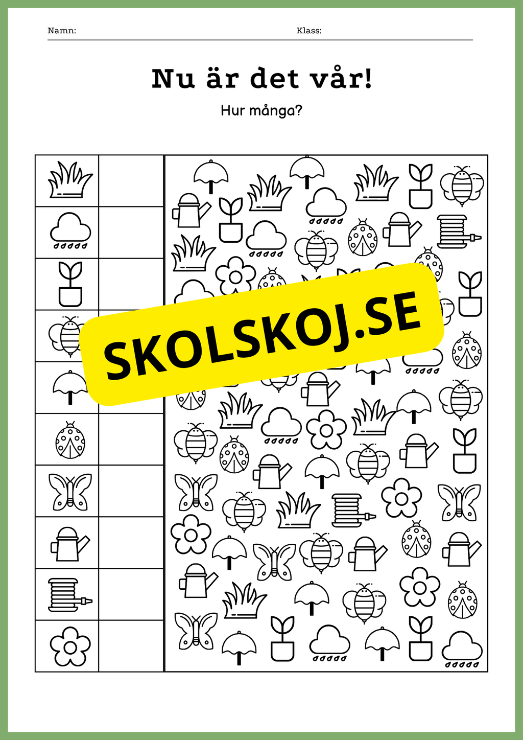 Nu är det vår - Blandade uppgifter