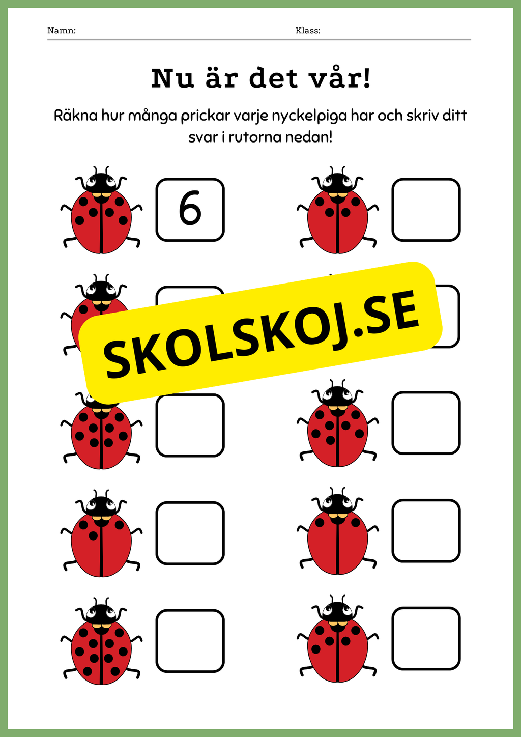Nu är det vår - Blandade uppgifter