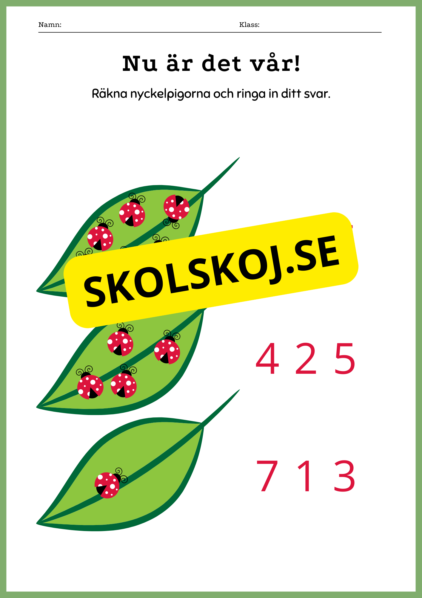 Nu är det vår - Blandade uppgifter