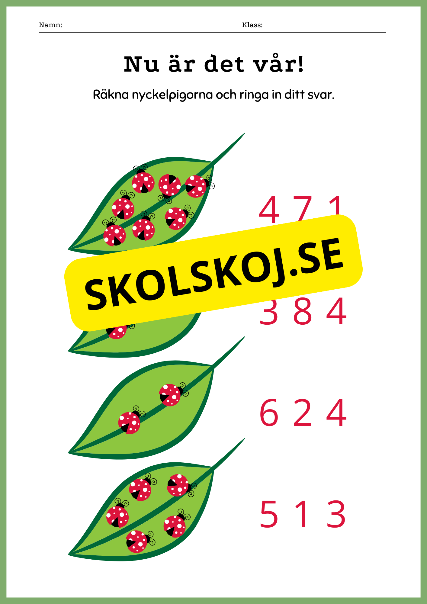 Nu är det vår - Blandade uppgifter