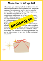 Nyår traditioner och nystart - Fsk - Åk 3 + Prov