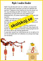 Nyår traditioner och nystart - Fsk - Åk 3 + Prov