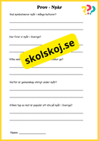 Nyår traditioner och nystart - Fsk - Åk 3 + Prov